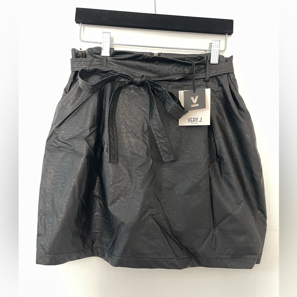 Black Faux Leather Skirt